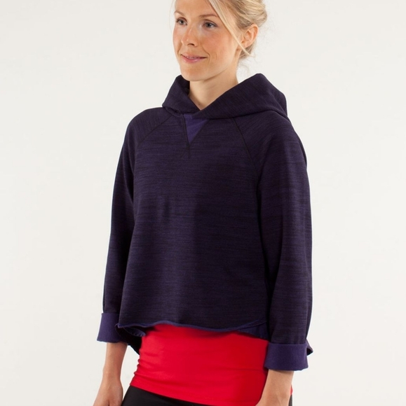 Lululemon Pull Me Over Hoodie Purple Size 4 French Terry Hooded Sweater - Picture 1 of 8